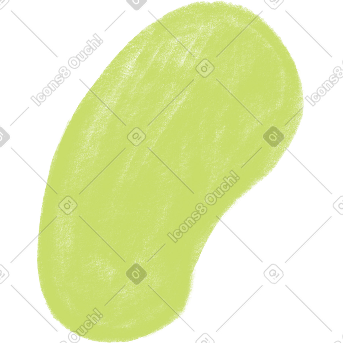 Green oval illustration in Doodle style download in PNG, SVG