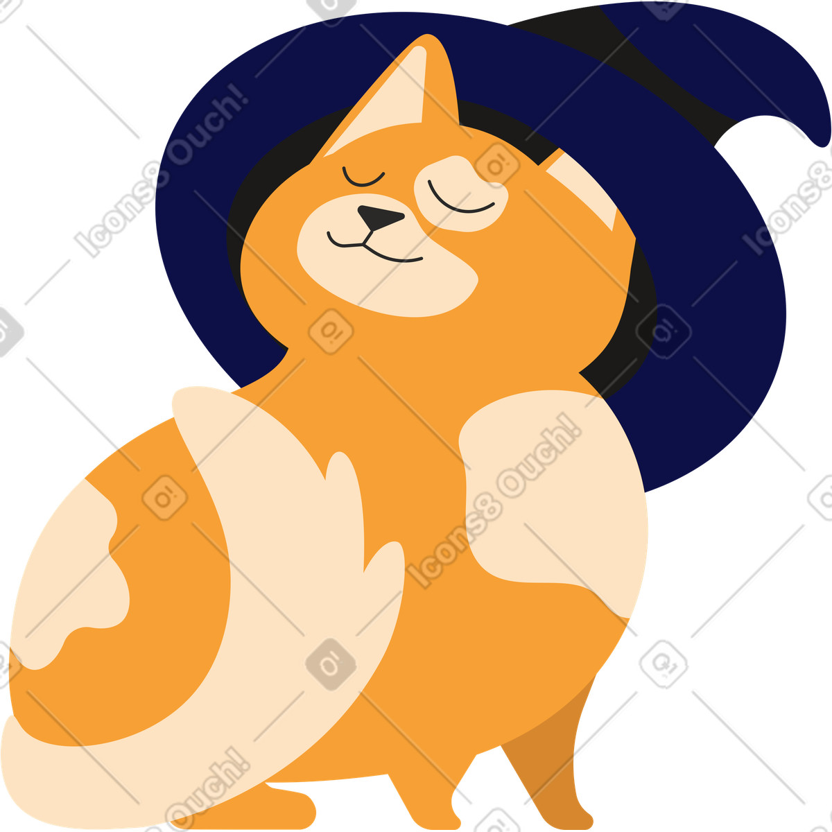 Katze im hut-Illustration Dizzy-Stil als Download in PNG, SVG
