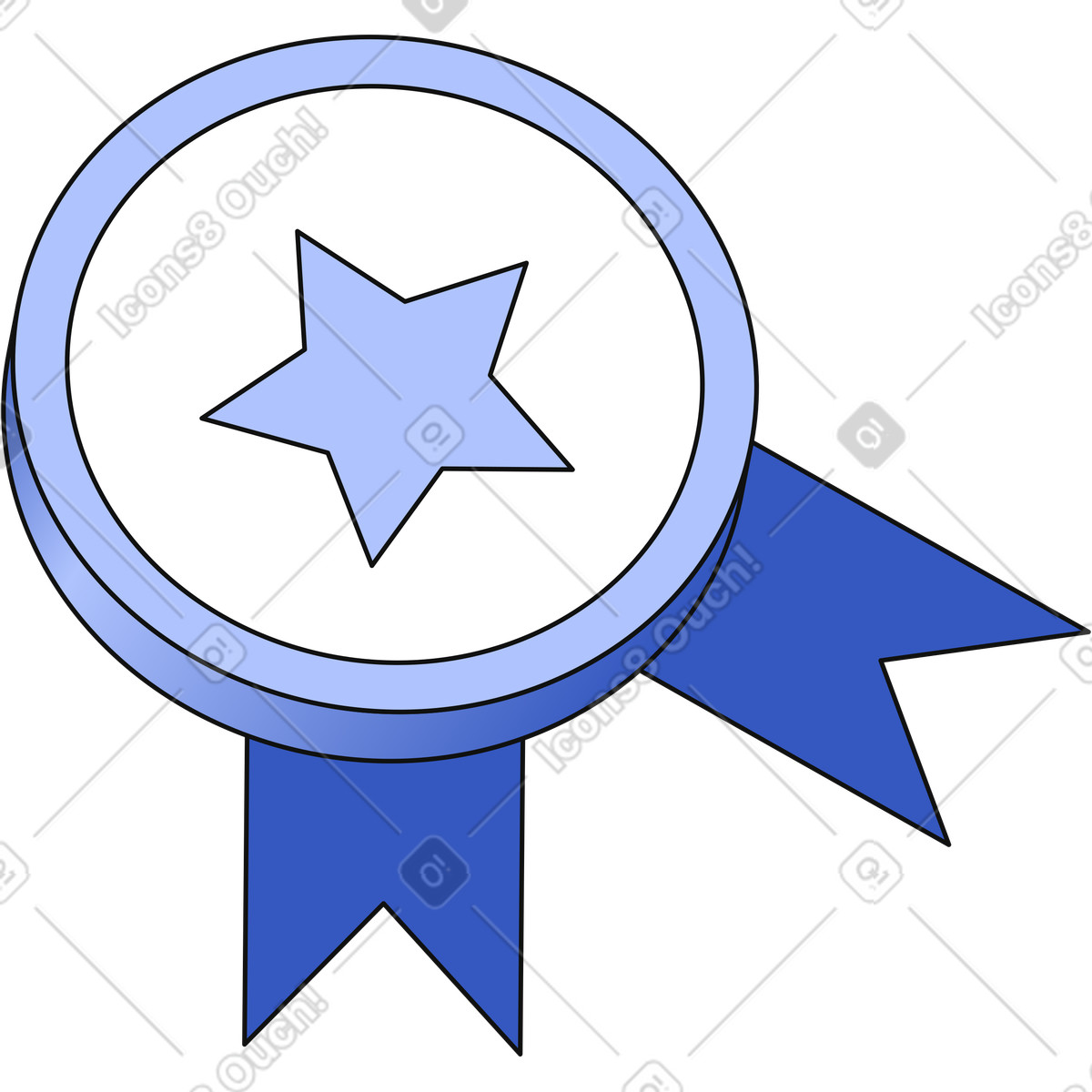 Medal with star illustrazione in stile Techny scarica in PNG, SVG