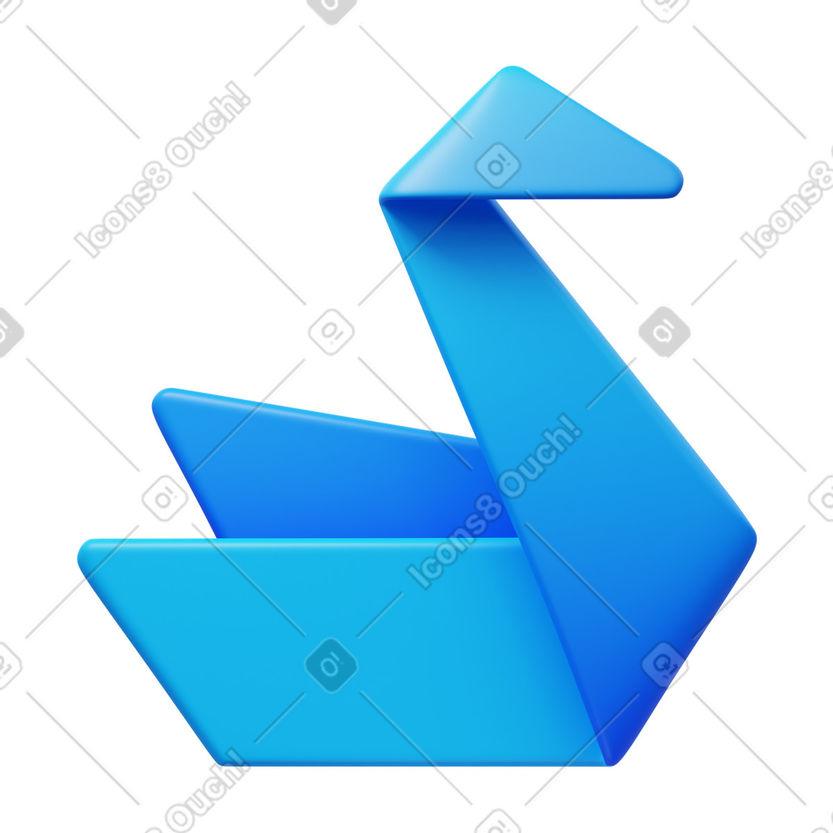 Origami illustration in 3D Fluency style download in PNG, SVG