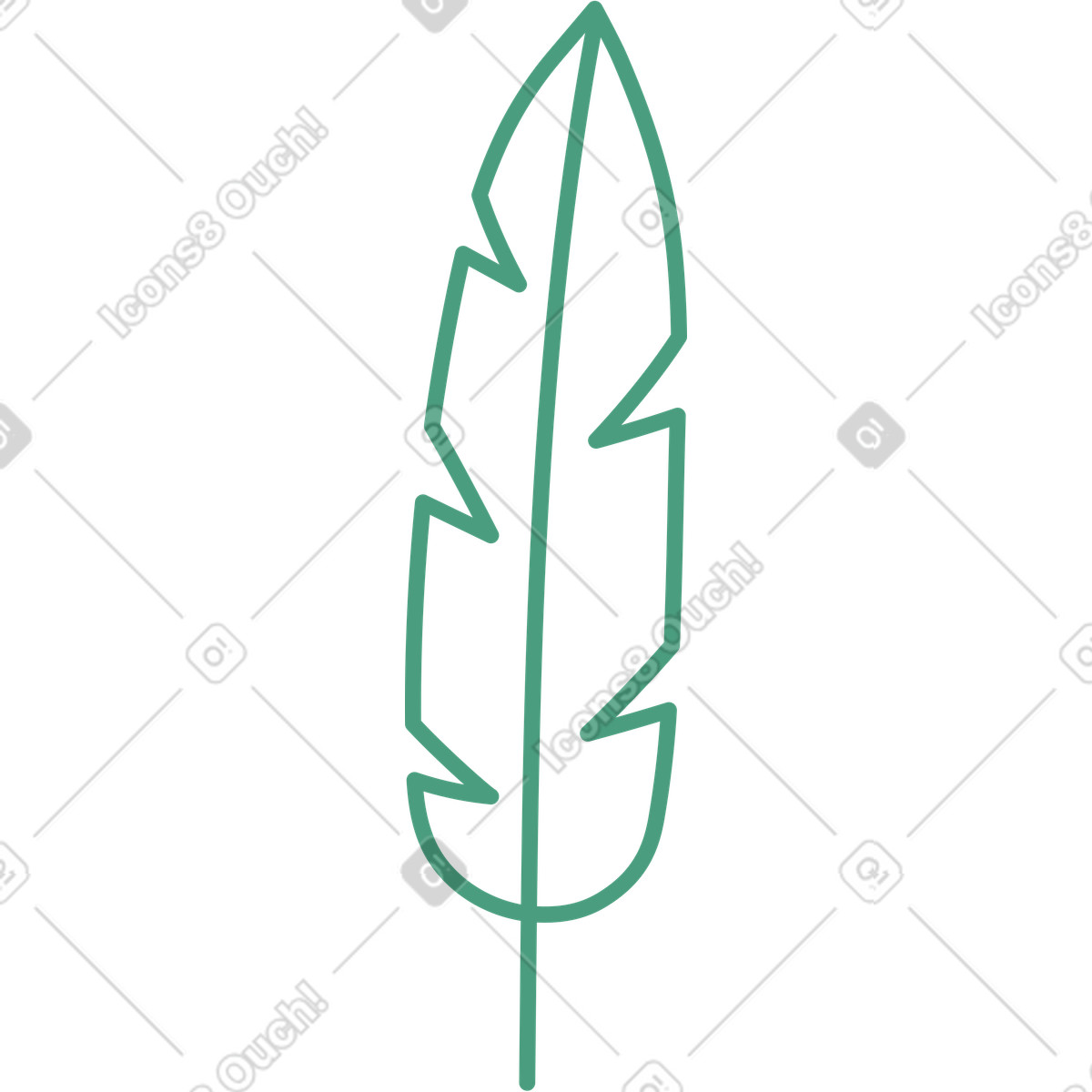 Blatt-Illustration im Macaroni-Stil als Download in PNG, SVG