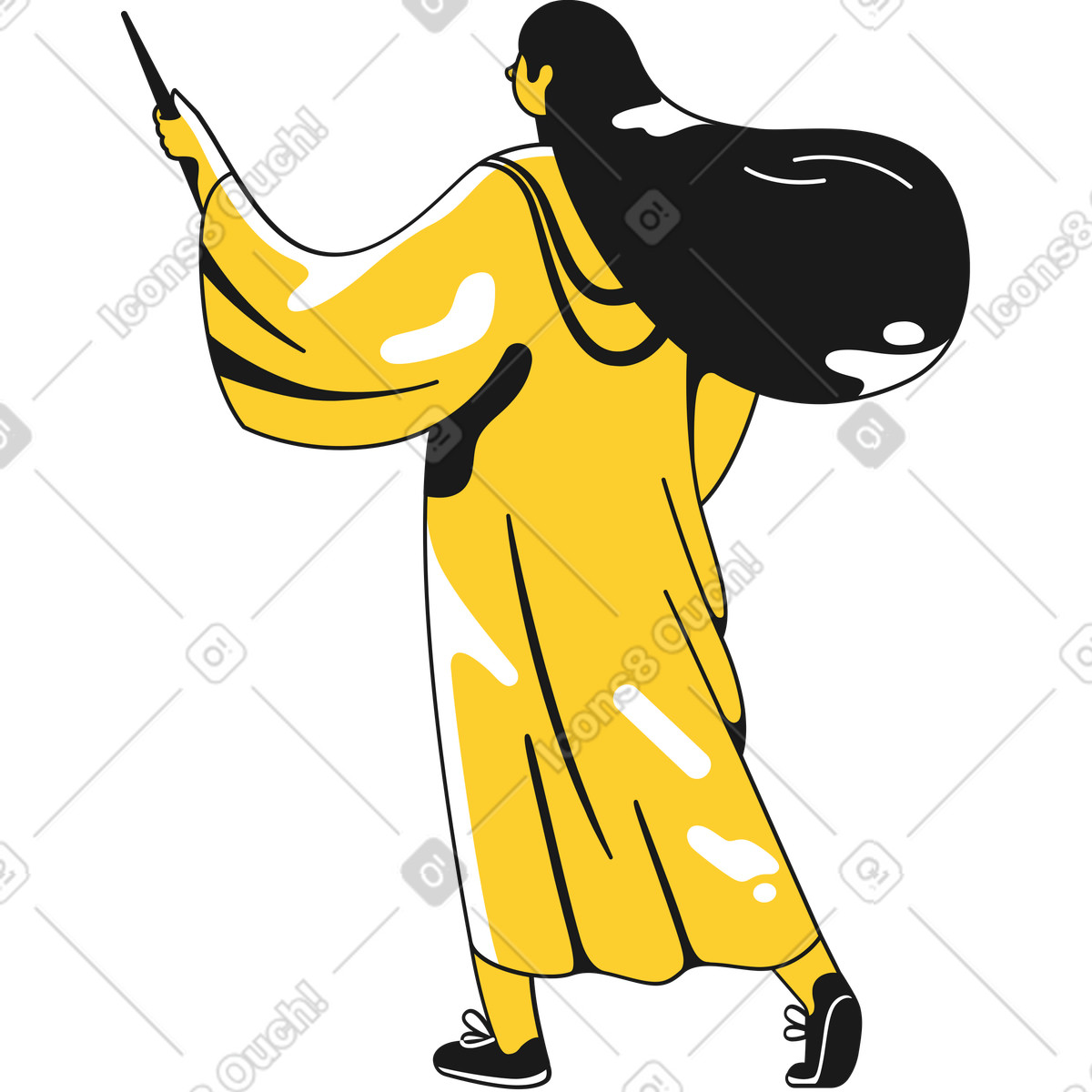 Zauberin-Illustration im Taxi-Stil als Download in PNG, SVG