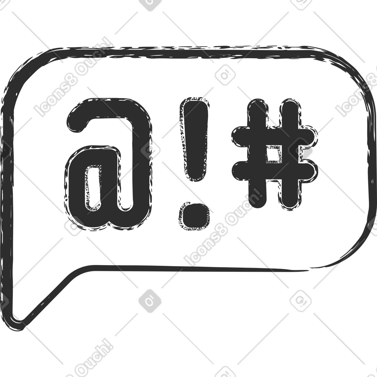 Illustration Bulle avec symboles dans le style Graphite à télécharger aux formats PNG, SVG