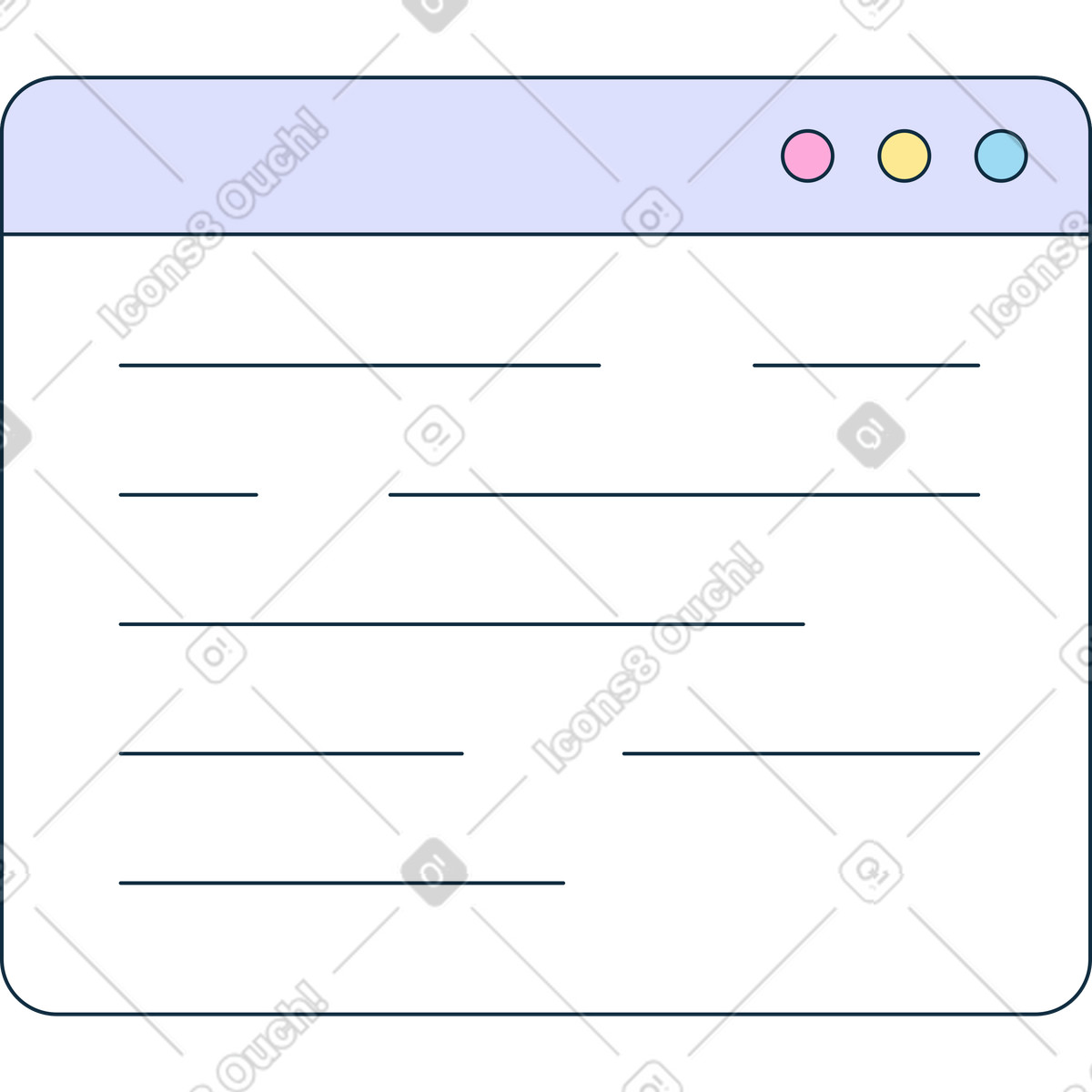 Browser small illustration in Bubble gum style download in PNG, SVG