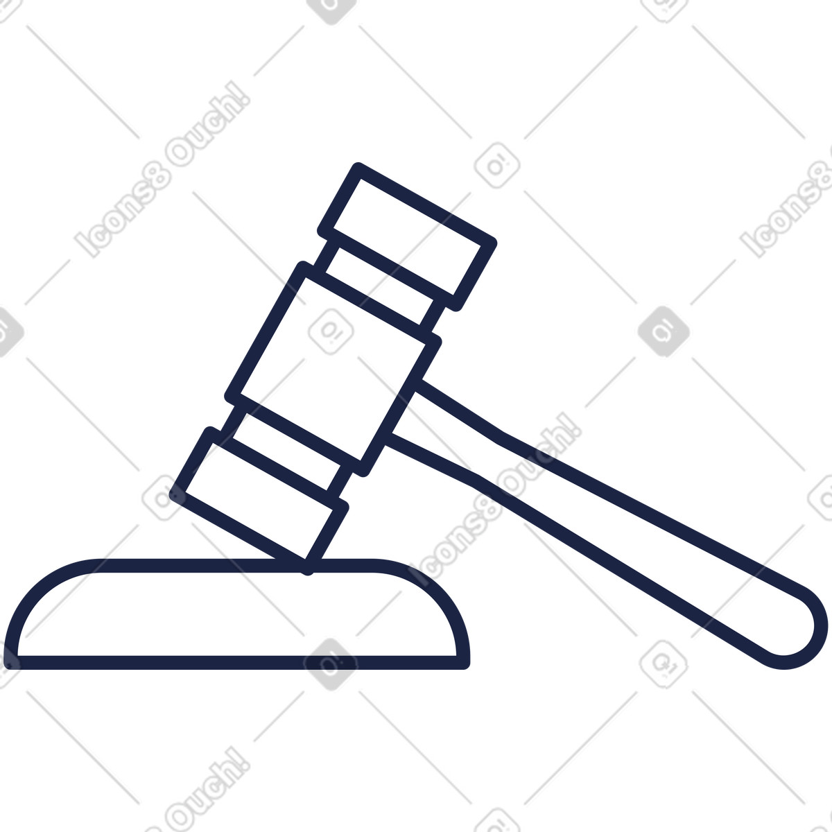 Judge s hammer illustration in Urban Line style download in PNG, SVG