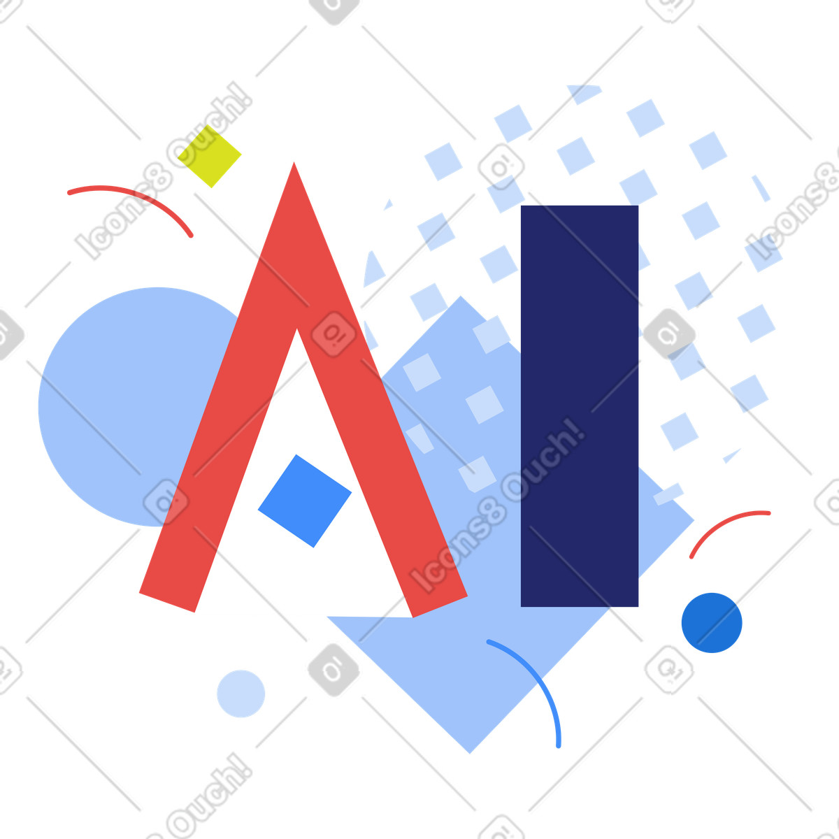 Illustration Lettrage de texte ai aux formats PNG et SVG