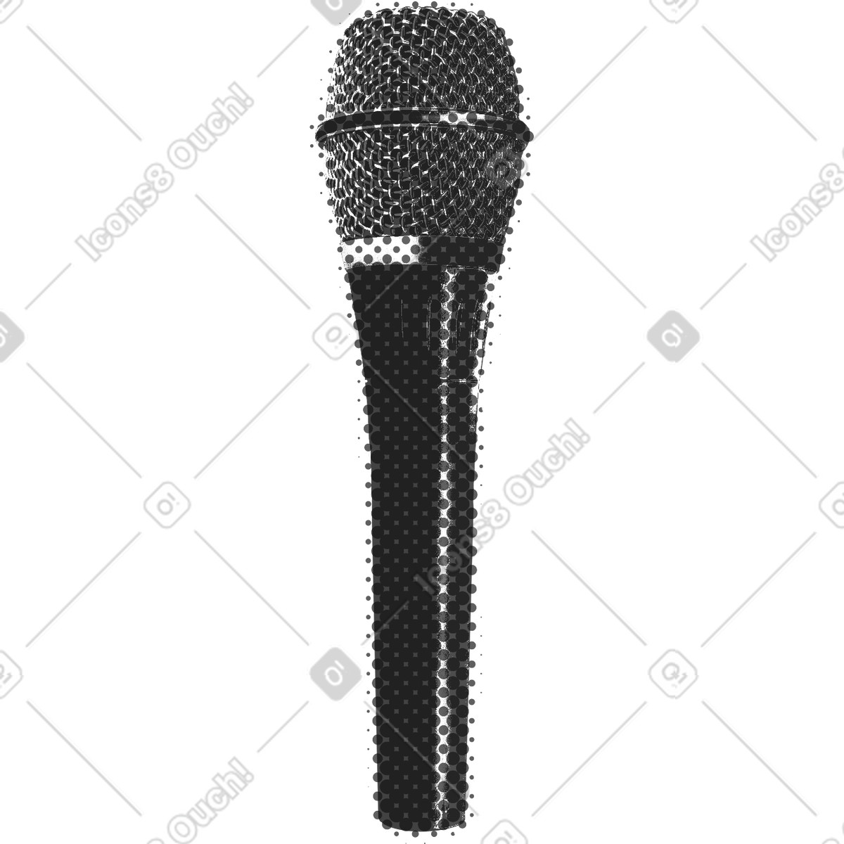 下载 Print 风格的 Microphone 插画，支持 PNG、SVG 格式