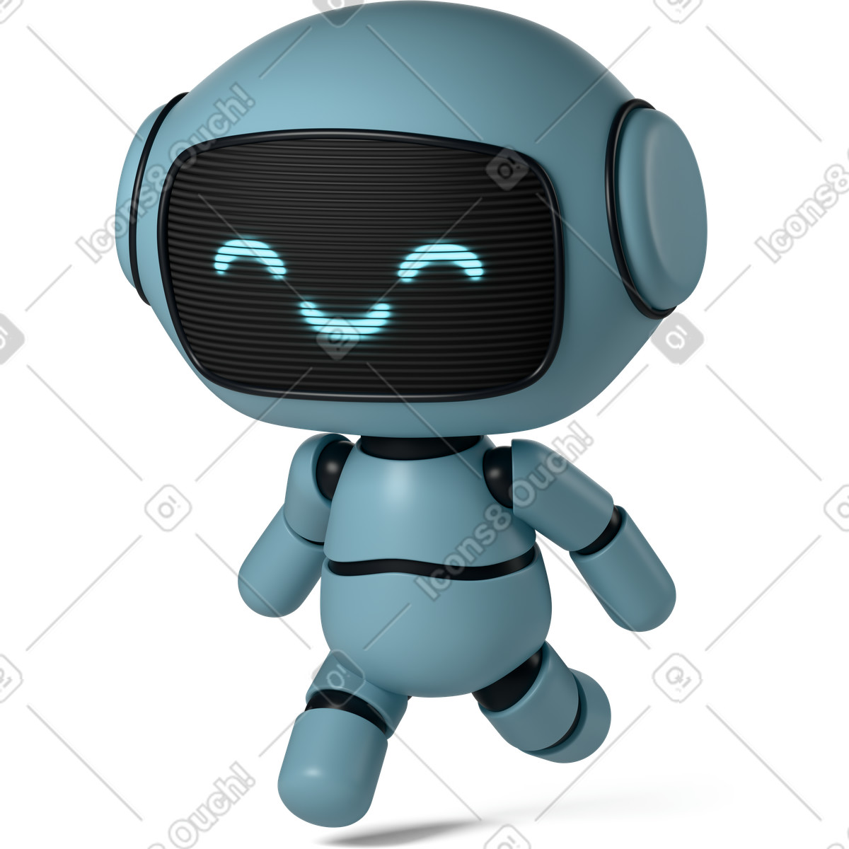 Ilustración animada Cute robot running en estilo 3D Casual life a descargar en GIF, Lottie (JSON), AE