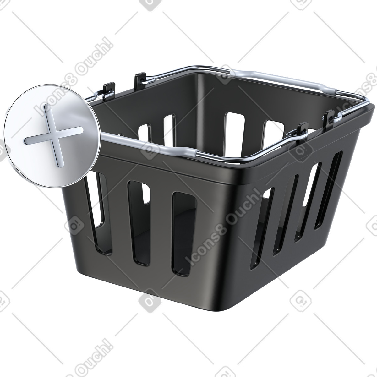 3D Pro スタイルの Shopping basket add to cart icon for online store interface のイラストをPNG、SVG形式でダウンロード