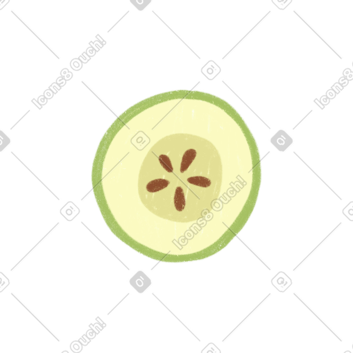 Cozy スタイルの Pear slice のイラストをPNG、SVG形式でダウンロード