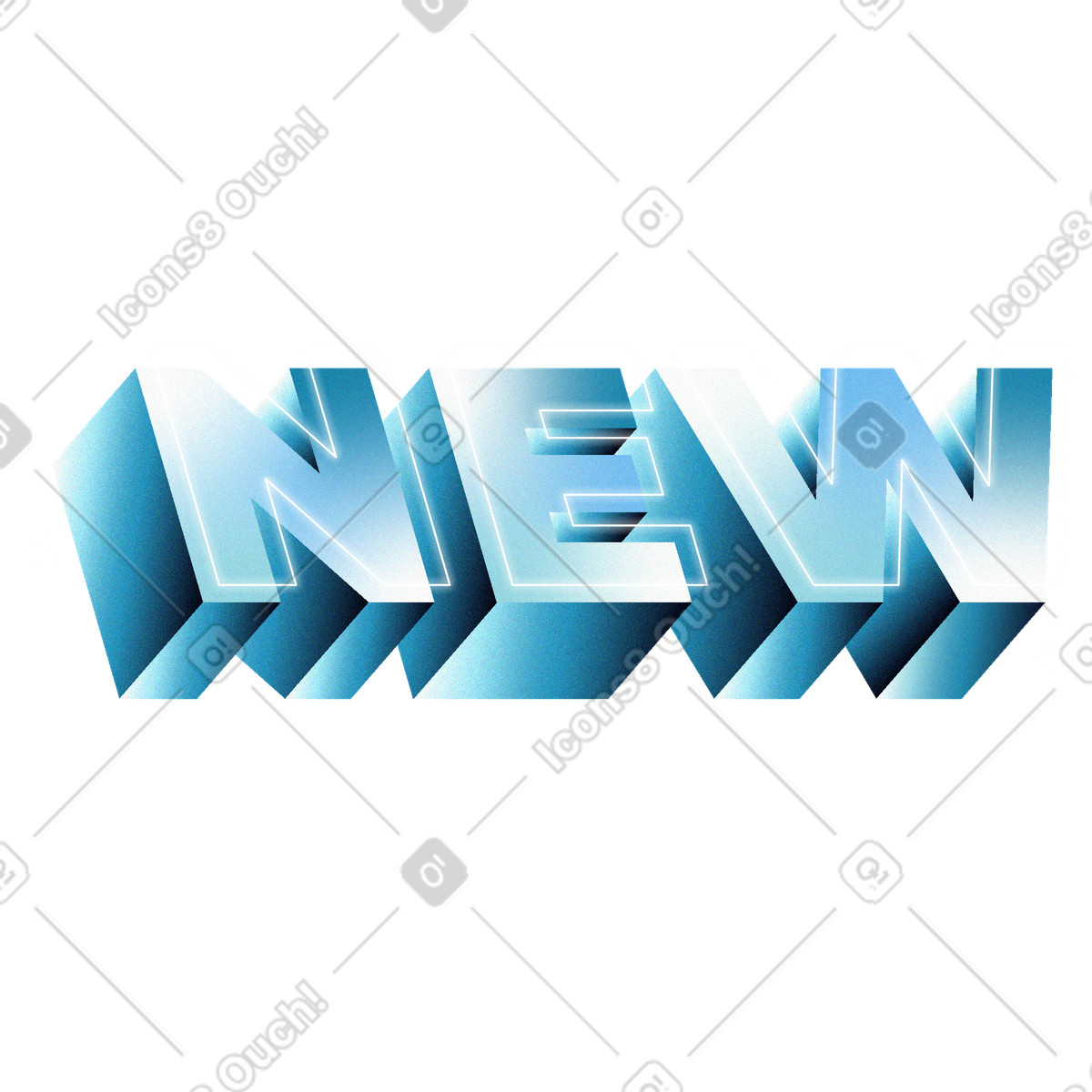 Lettering スタイルの 粒状効果のあるテキストを使用した3dスタイルの新しいレタリング のイラストをPNG、SVG形式でダウンロード