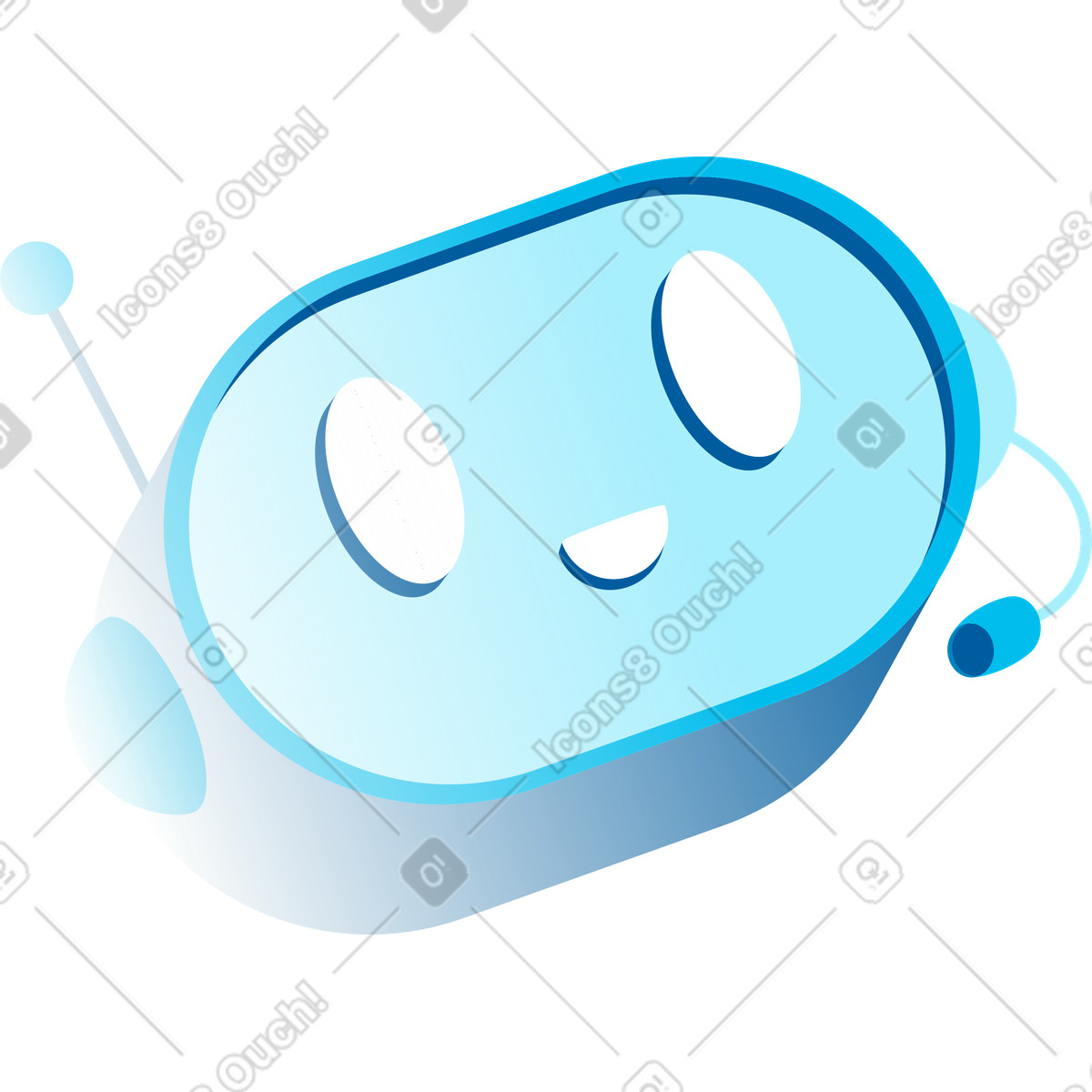 Chat bot illustration in Icy style download in PNG, SVG