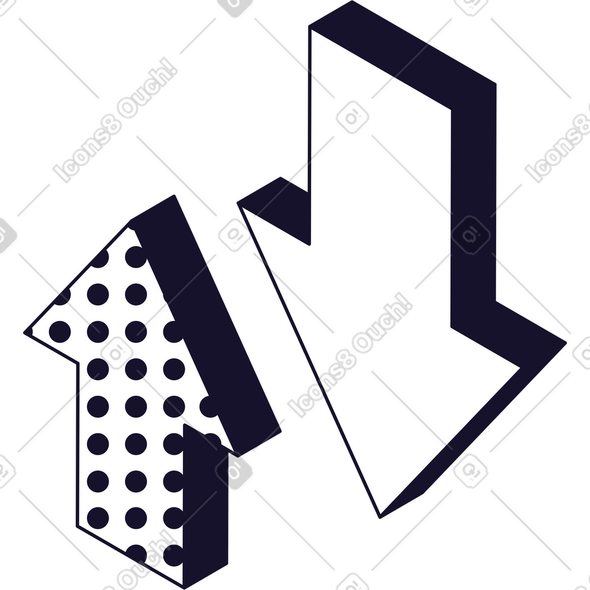 Arrows up & down-Illustration im Node-Stil als Download in PNG, SVG