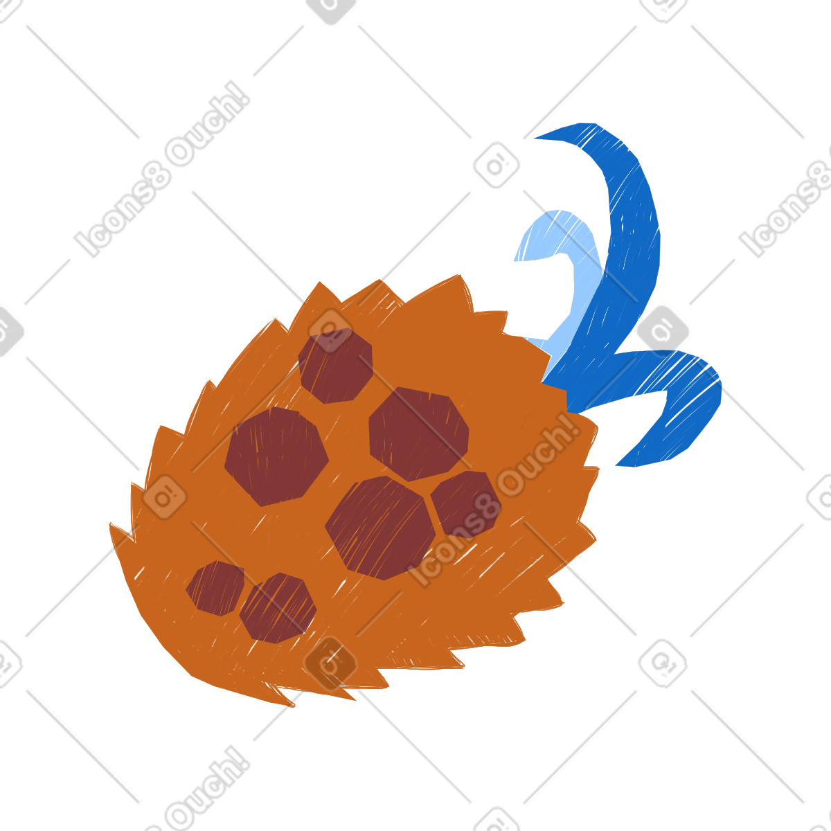 Ananas illustrazione in stile Sleepy scarica in PNG, SVG