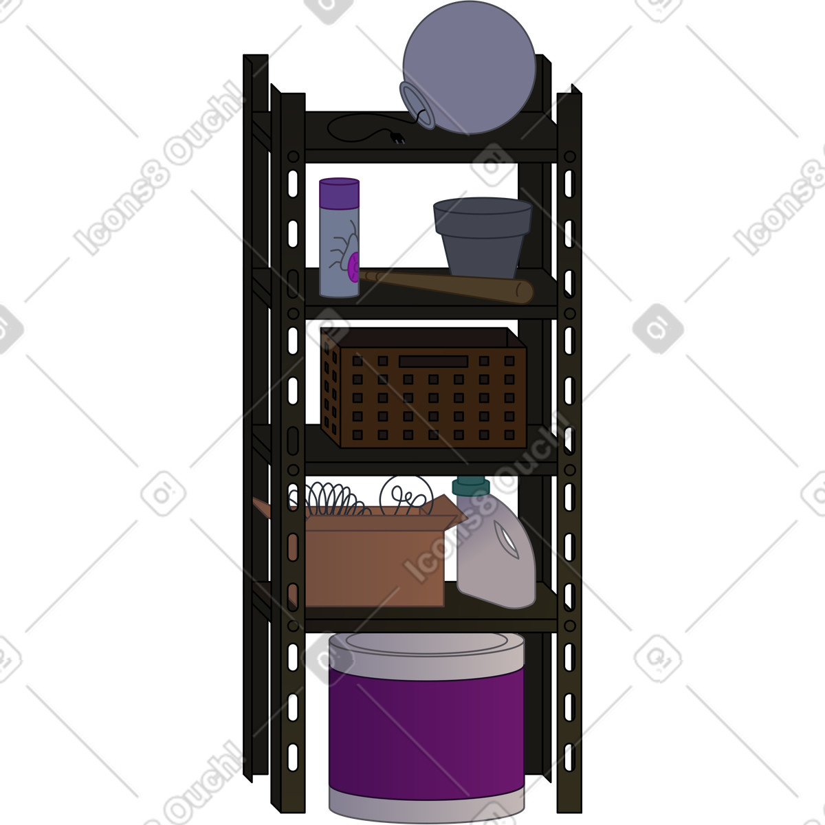 Rack di stoccaggio illustrazione in stile Santa Camp scarica in PNG, SVG