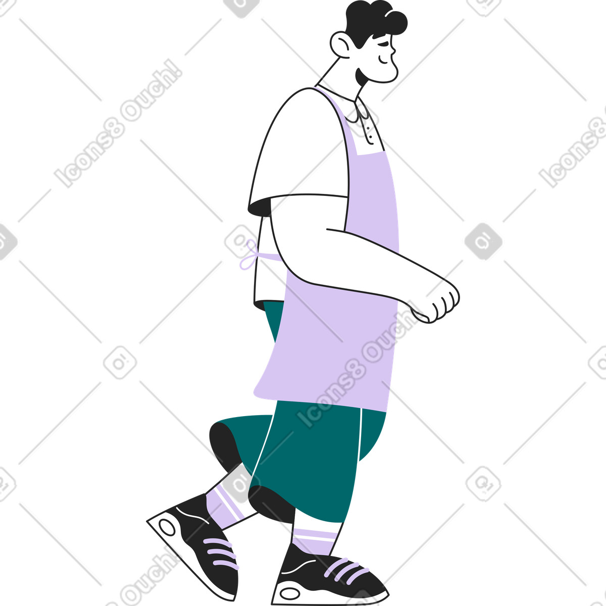 下载 Sammy Line 风格的 烧烤人 插画，支持 PNG、SVG 格式