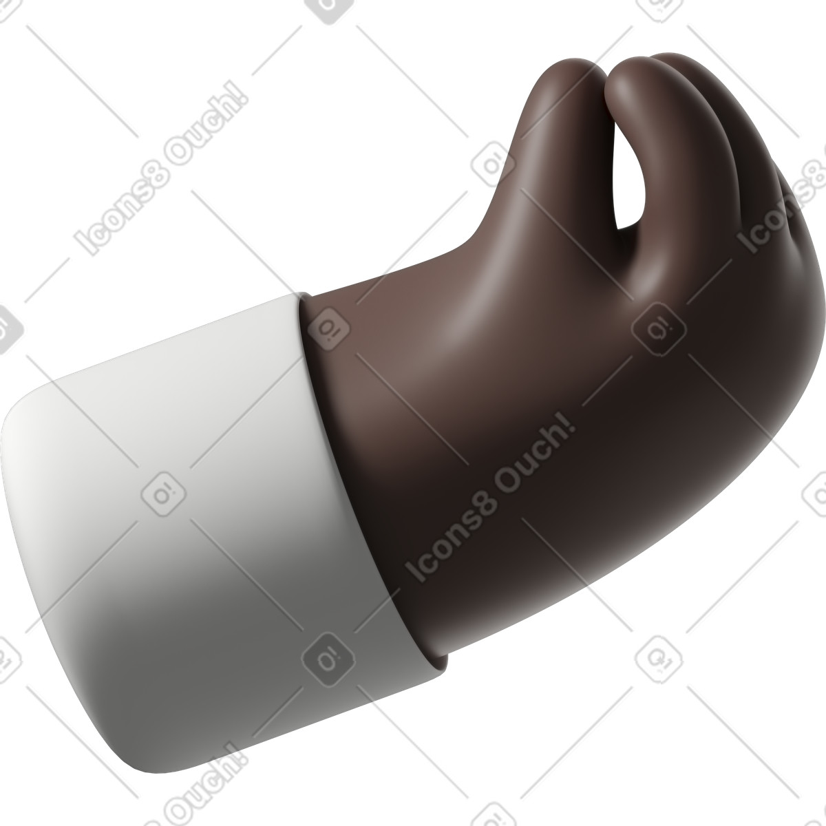 Ilustración Mano de piel negra con dedos pellizcados en estilo 3D Hands Fun&Wild a descargar en PNG y SVG
