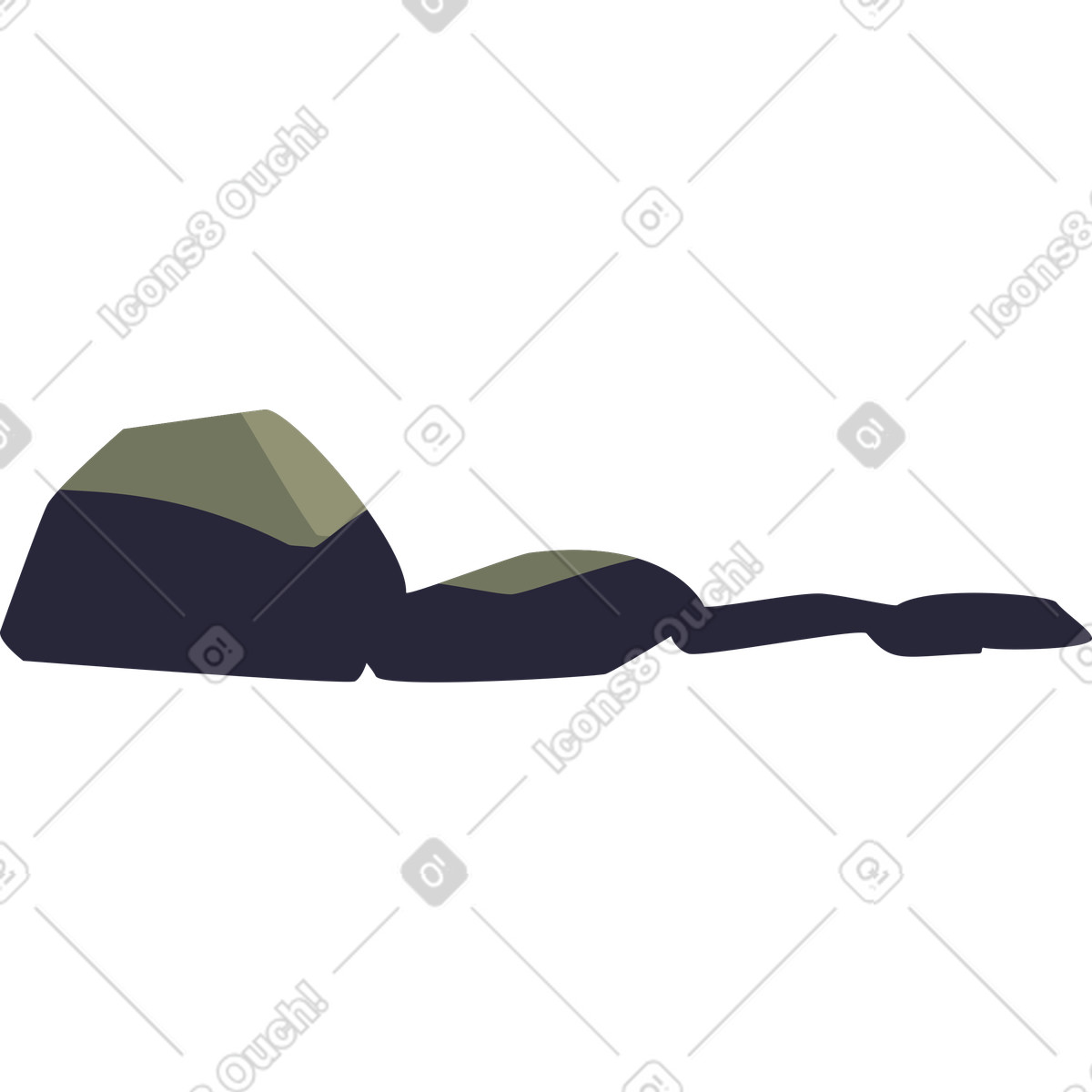Ilustración Fila de rocas en el musgo estilo Vivid a descargar PNG y SVG