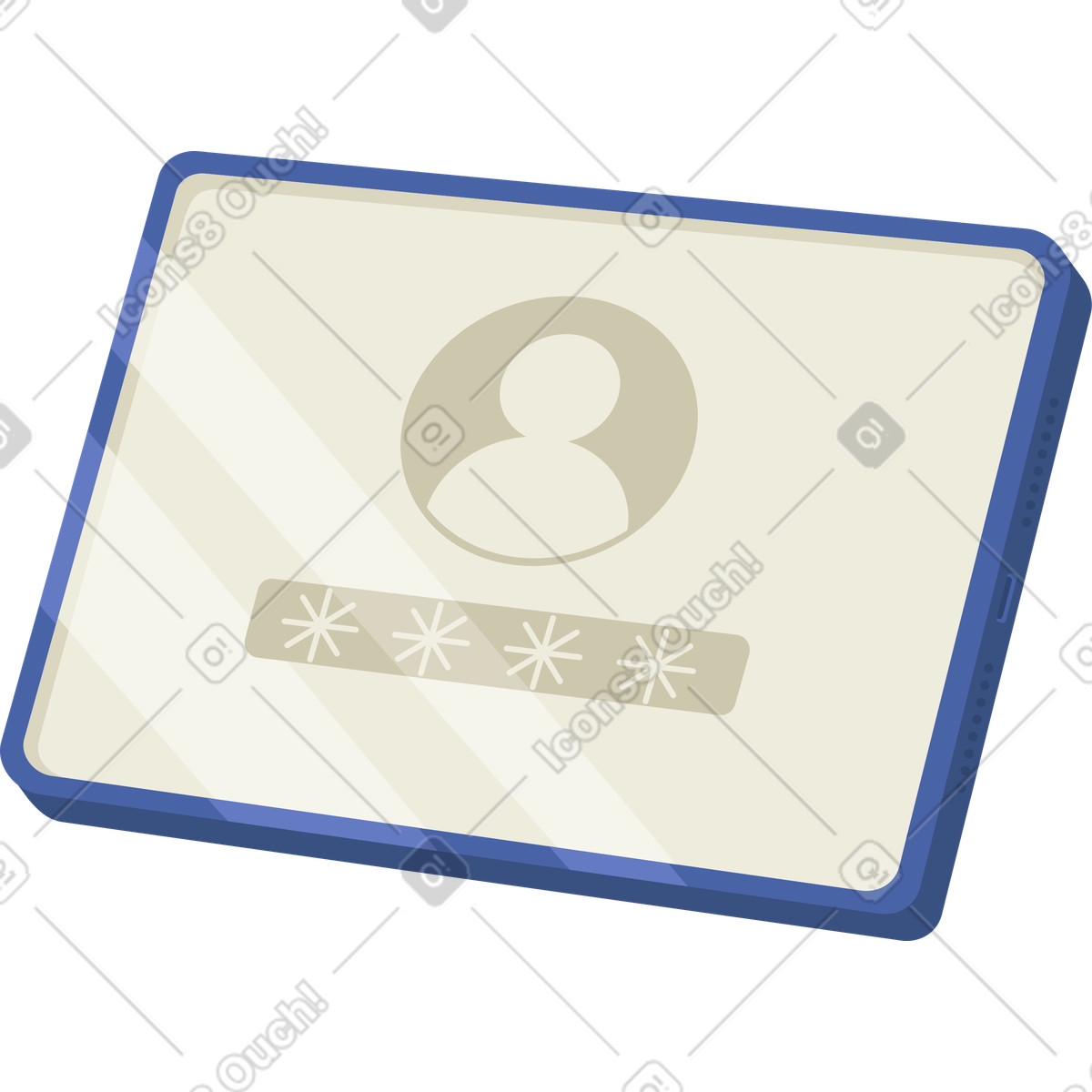 Ilustración Tableta con contraseña en estilo Social a descargar en PNG y SVG