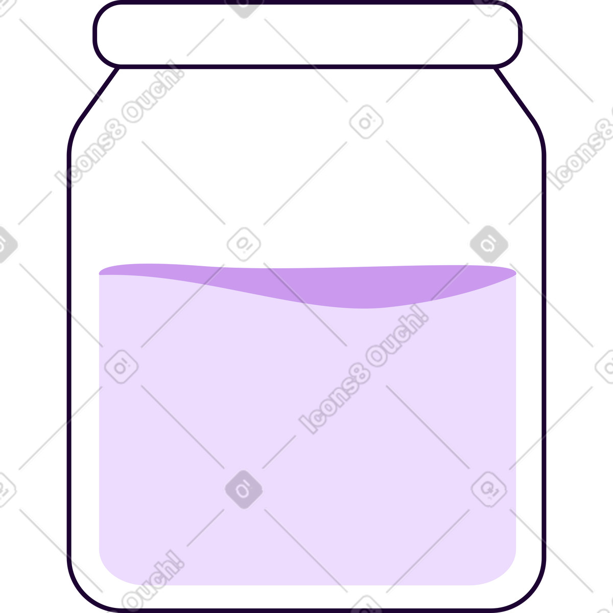 Glas mit zucker-Illustration im Martina-Stil als Download in PNG, SVG