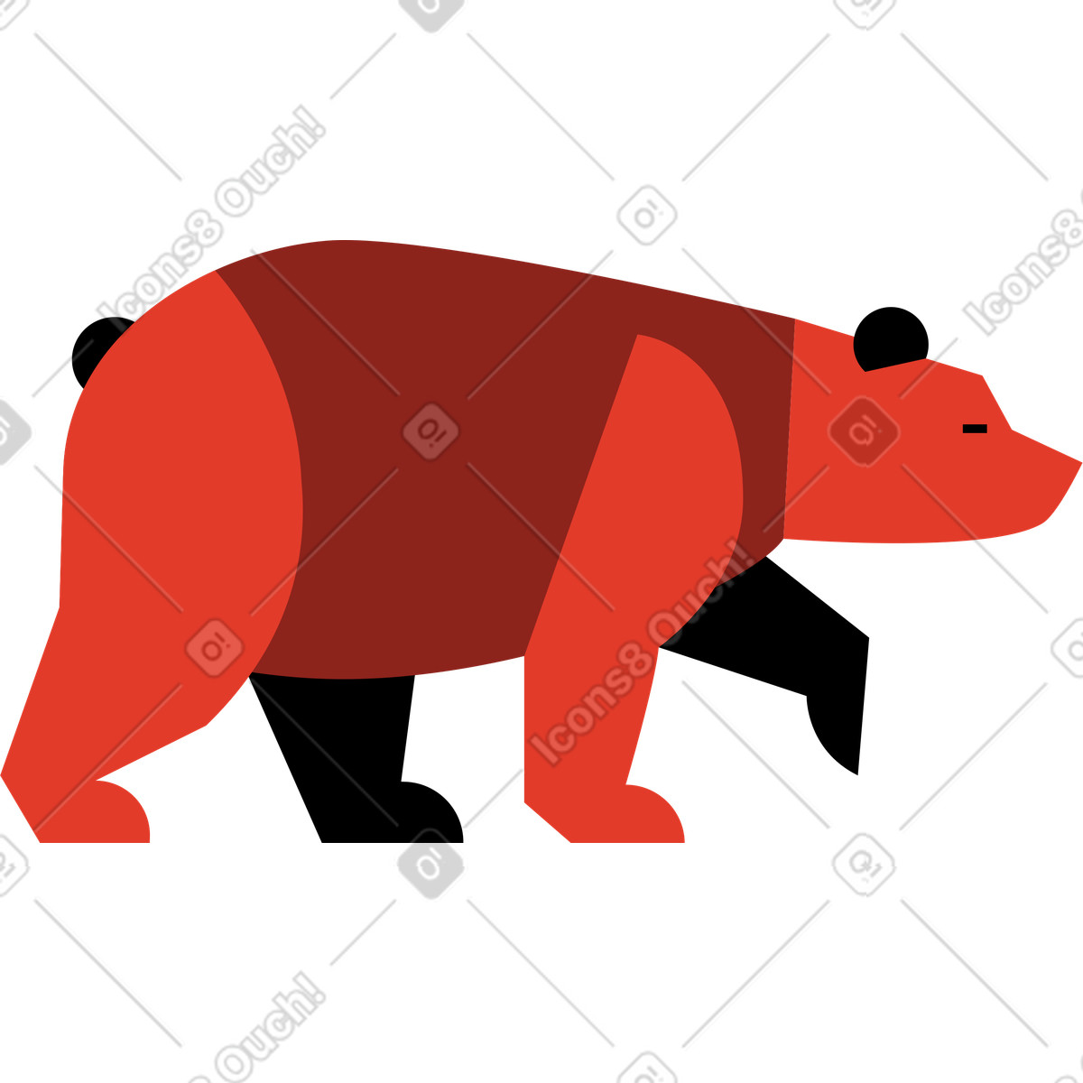 下载 Burgundy 风格的 熊 插画，支持 PNG、SVG 格式