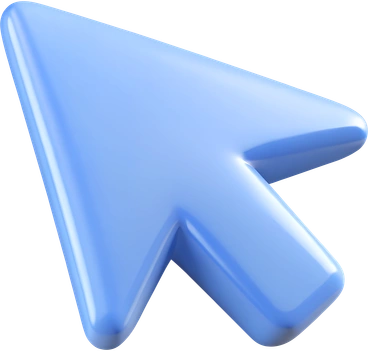 A blue cursor arrow - 3D Cutie style illustration
