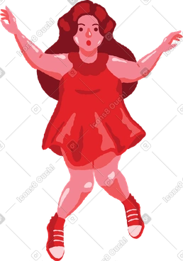 Chubby girl jumping frontv PNG, SVG