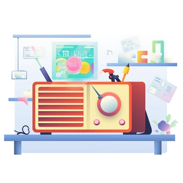 An old radio being redesigned with holographic features