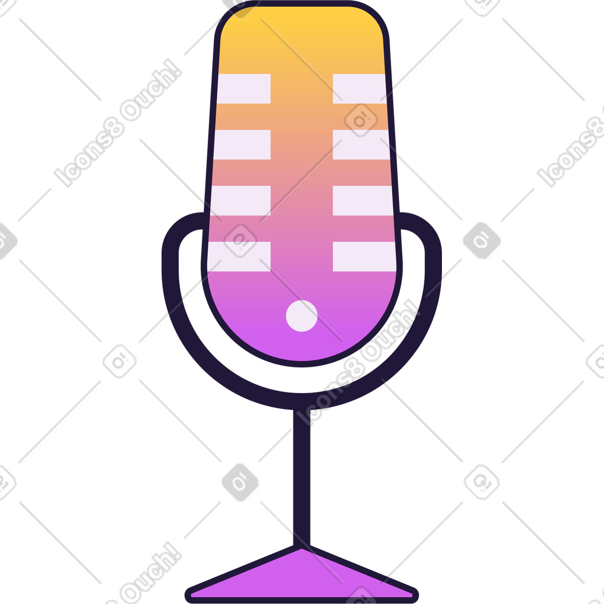 Mikrofon-Illustration im Conifer-Stil als Download in PNG, SVG