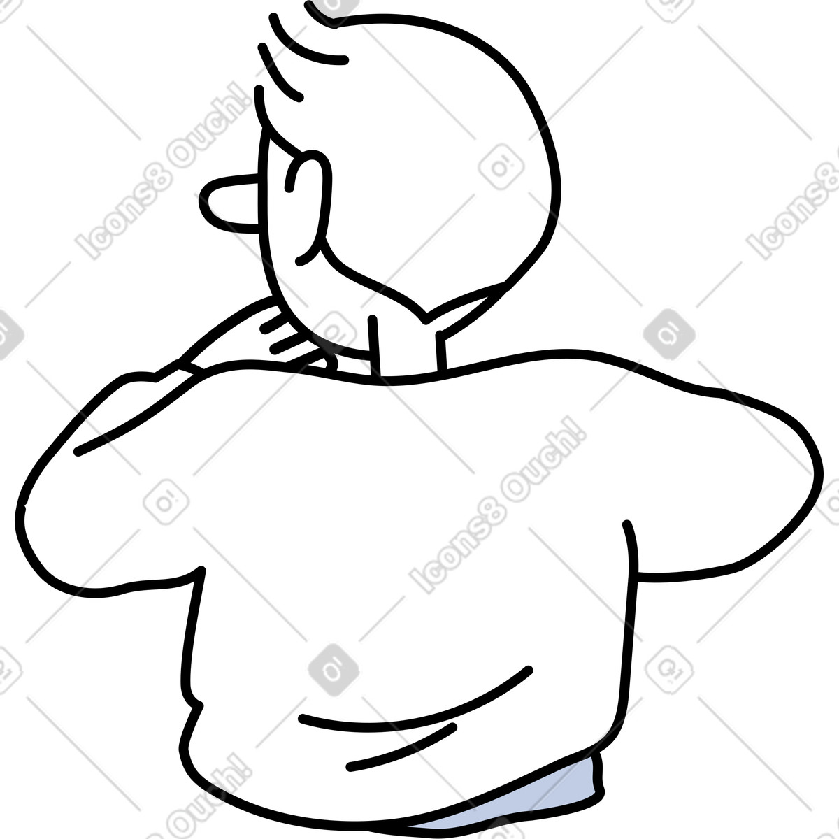 下载 Notes 风格的 男子坐后视图 插画，支持 PNG、SVG 格式