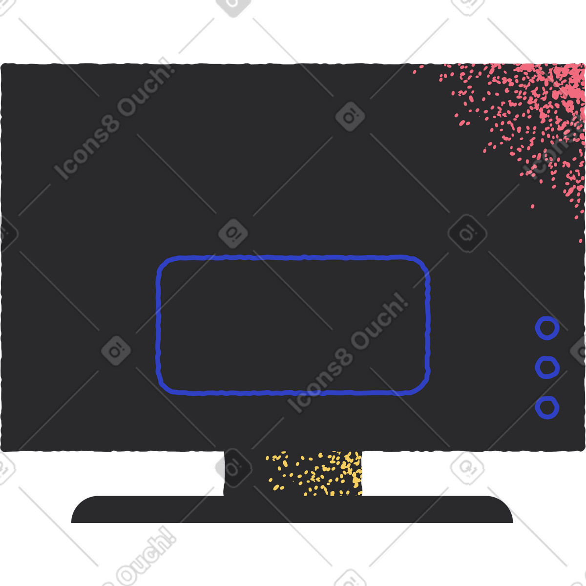Ilustración Tv vista trasera en estilo Pablo a descargar en PNG y SVG