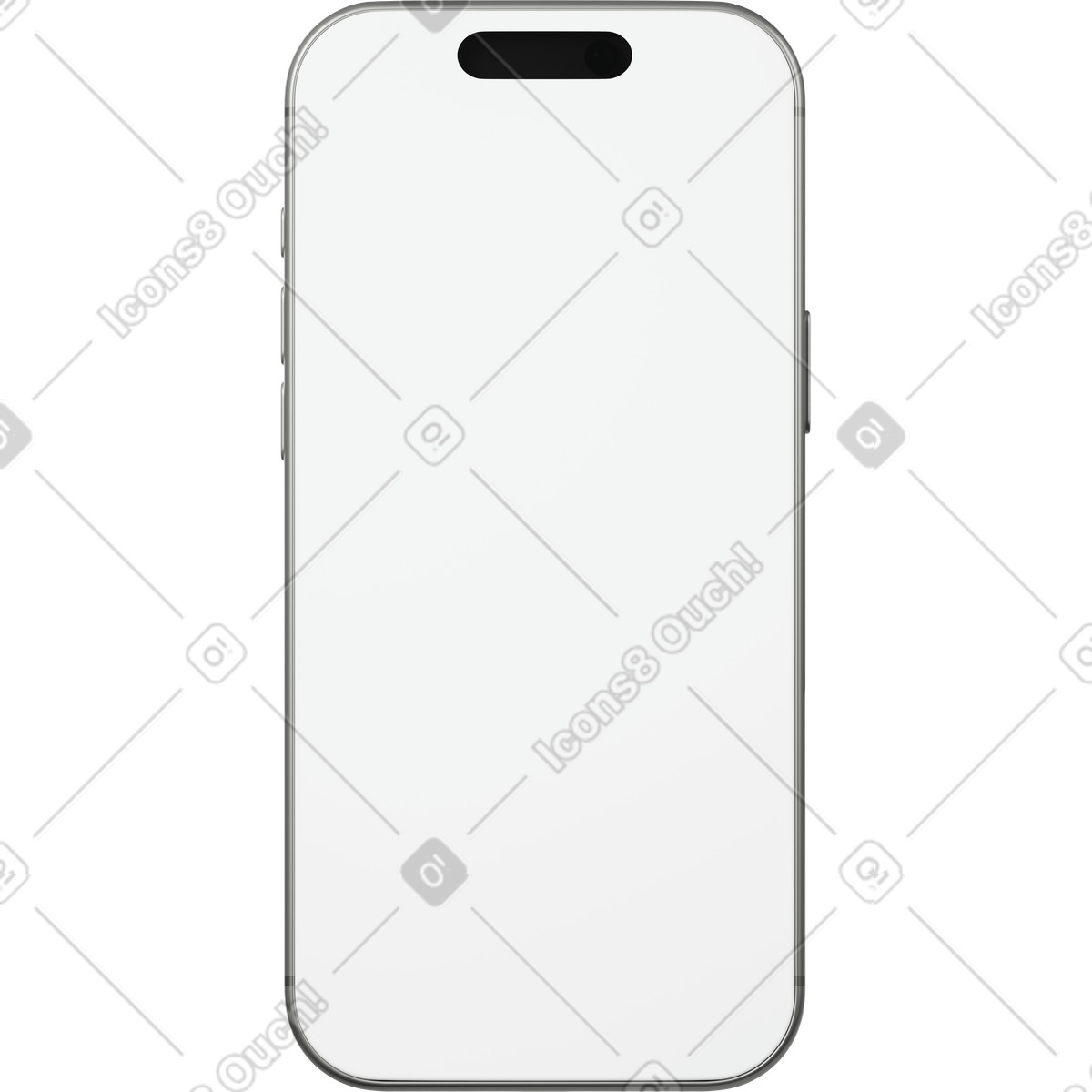 Front view of silver phone illustrazione in stile 3D Business scarica in PNG, SVG