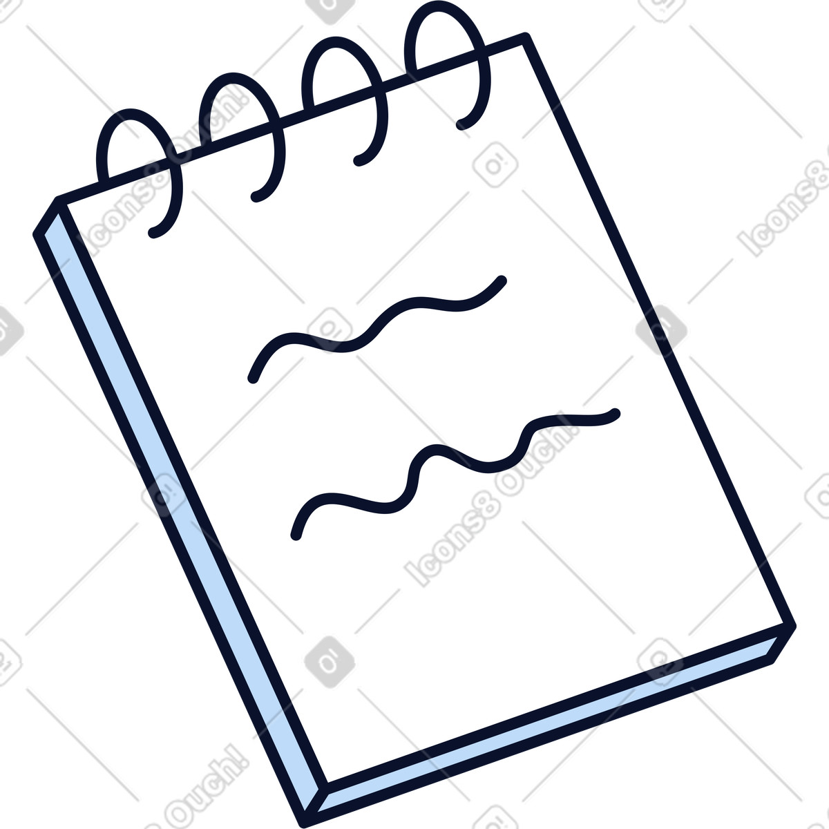 Notizblock-Illustration im Flexy-Stil als Download in PNG, SVG