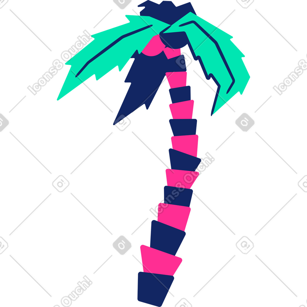 下载 Cyborg 风格的 棕榈树 插画，支持 PNG、SVG 格式