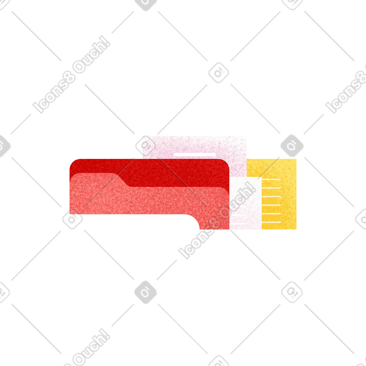 Willowy 스타일의 Red folder with documents 일러스트레이션 PNG, SVG 다운로드