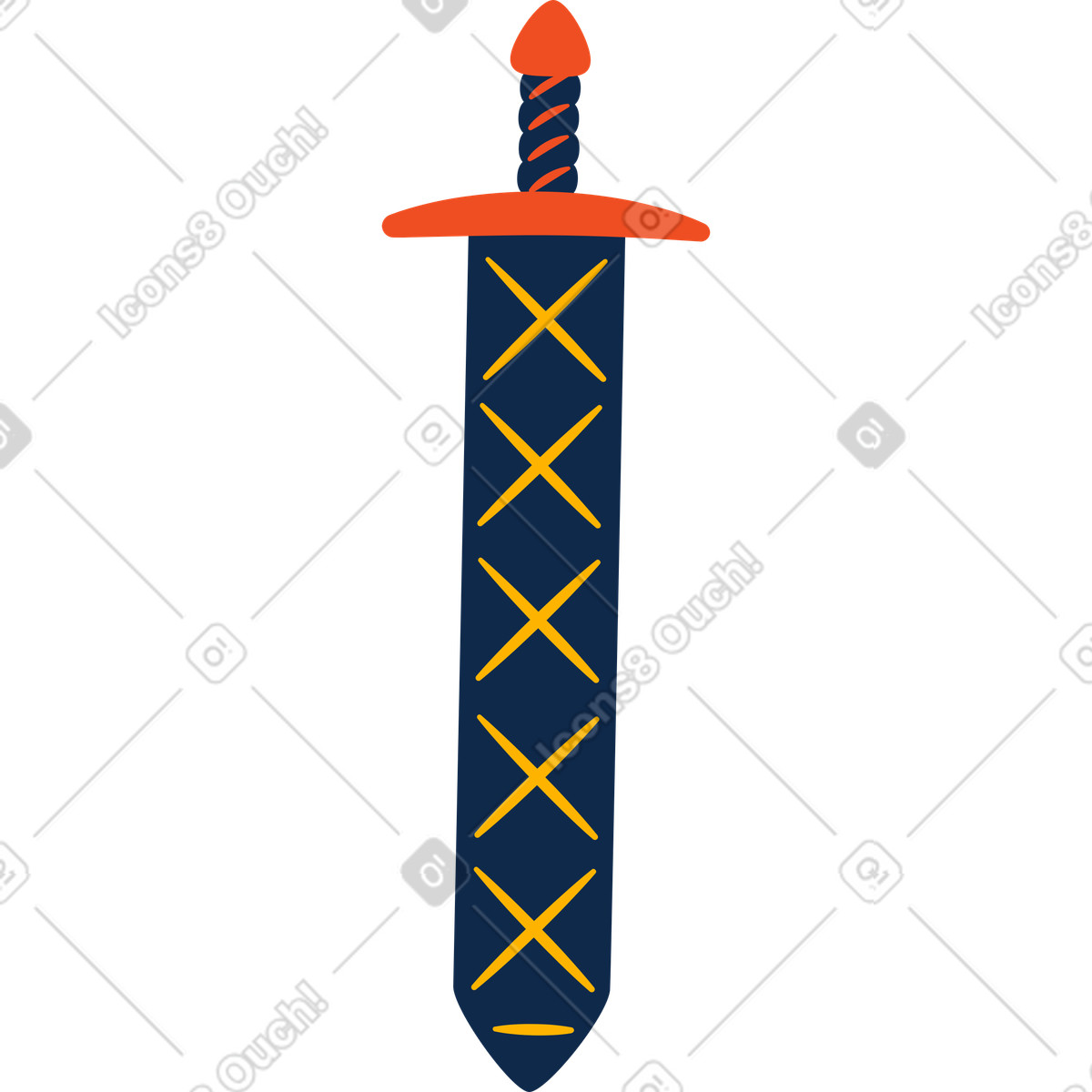 Illustration Épée dans une gaine le style Flame à télécharger aux formats PNG, SVG