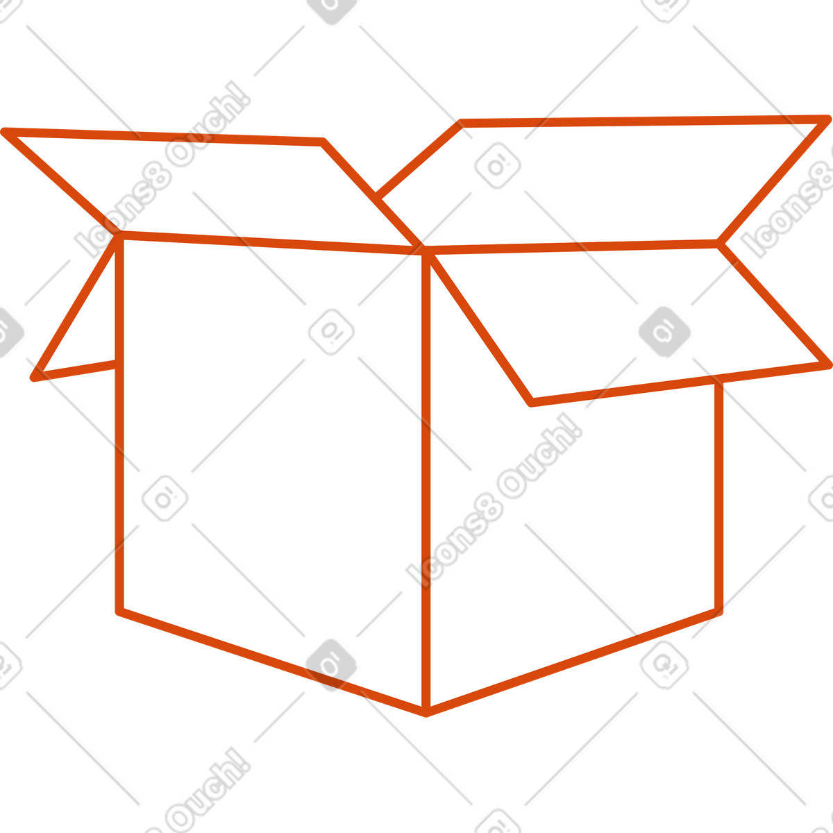Scatola aperta illustrazione in stile Orange scarica in PNG, SVG