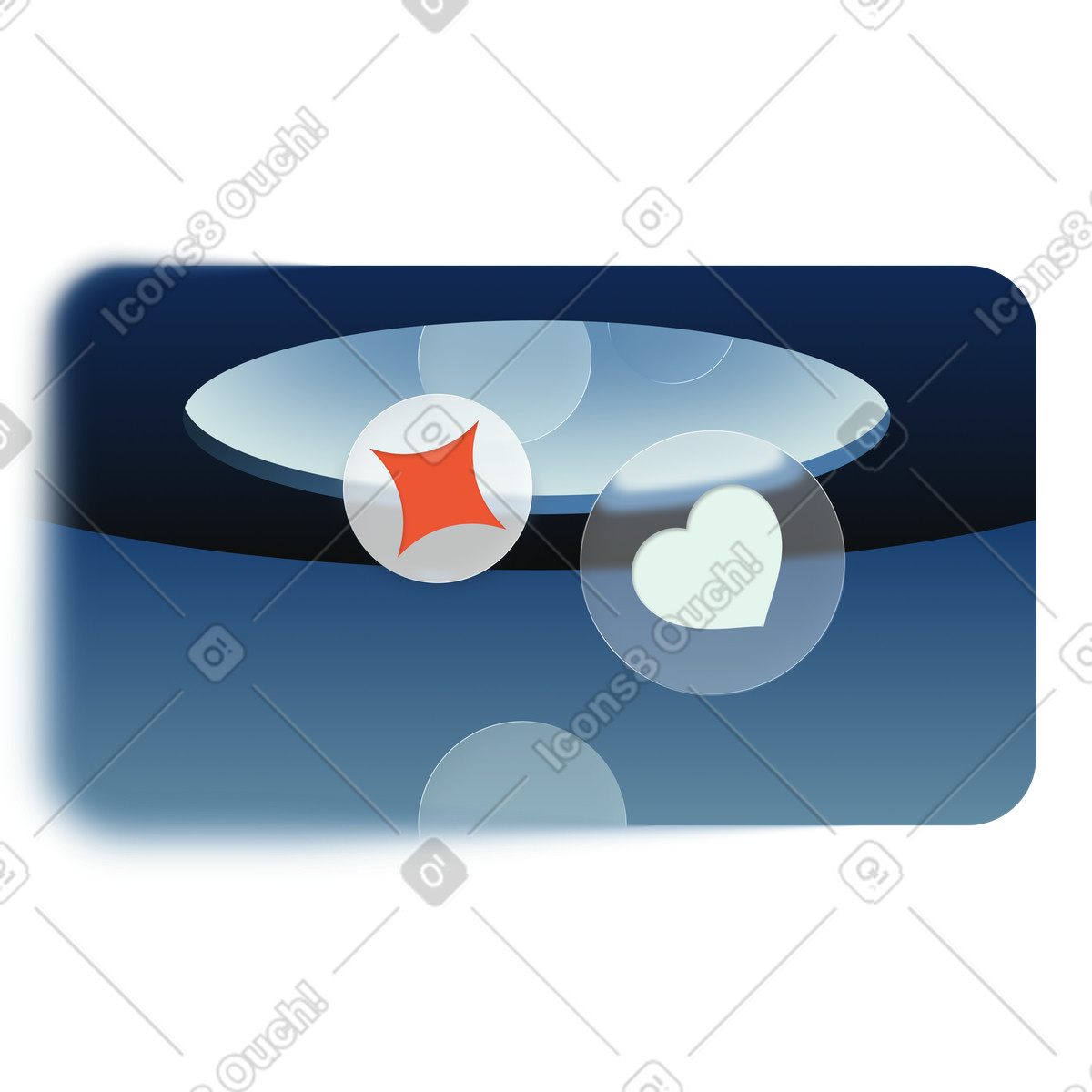 PNG、SVG 形式の ハートと星の形をしたフローティングアイコン、ユーザーエンゲージメントとフィードバック、顧客レビューと評価 イラスト