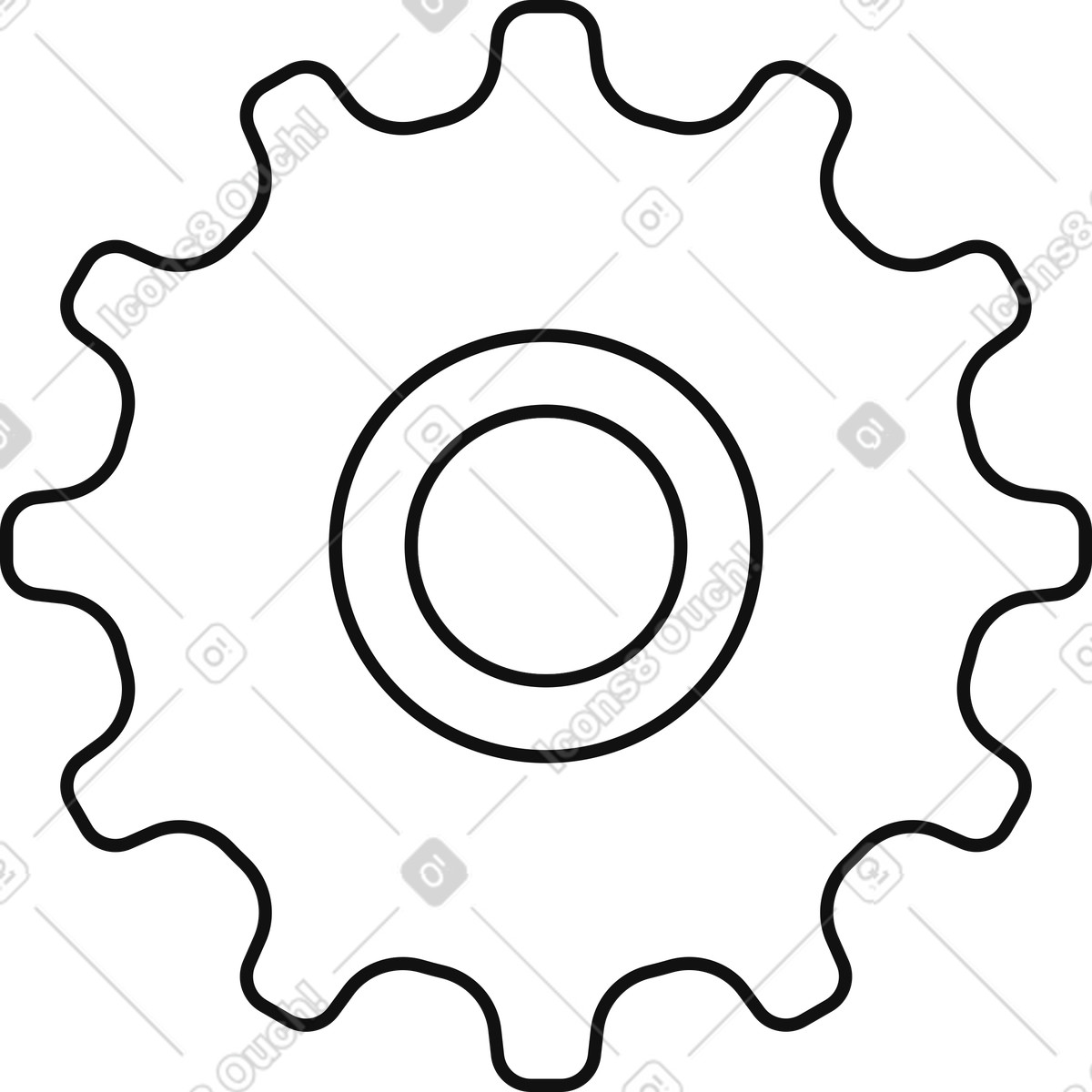 下载 Main 风格的 Settings cog symbol for application preferences and system control panels 插画，支持 PNG、SVG 格式
