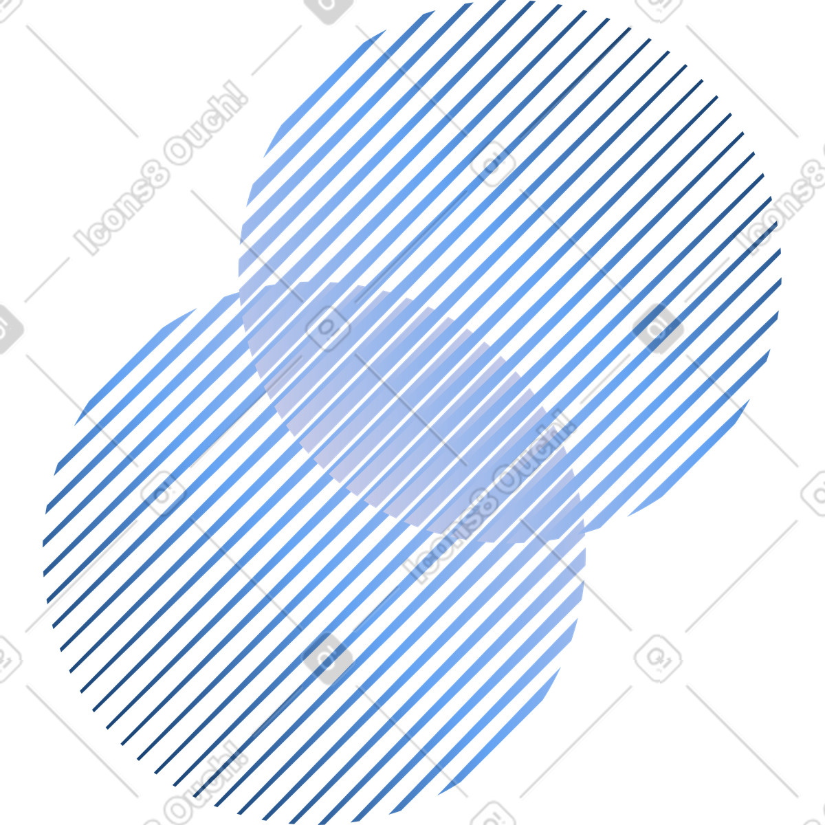 Cerchi blu intersecanti del diagramma di venn, sovrapposizione dei dati condivisi illustrazione in stile Forms scarica in PNG, SVG