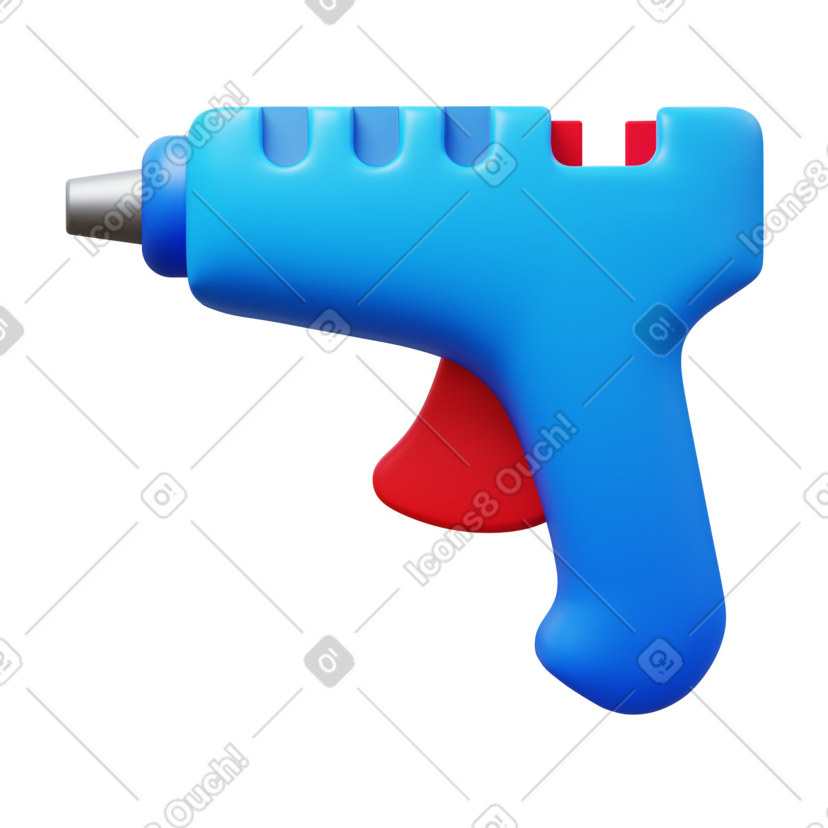 Hot glue gun illustration in 3D Fluency style download in PNG, SVG