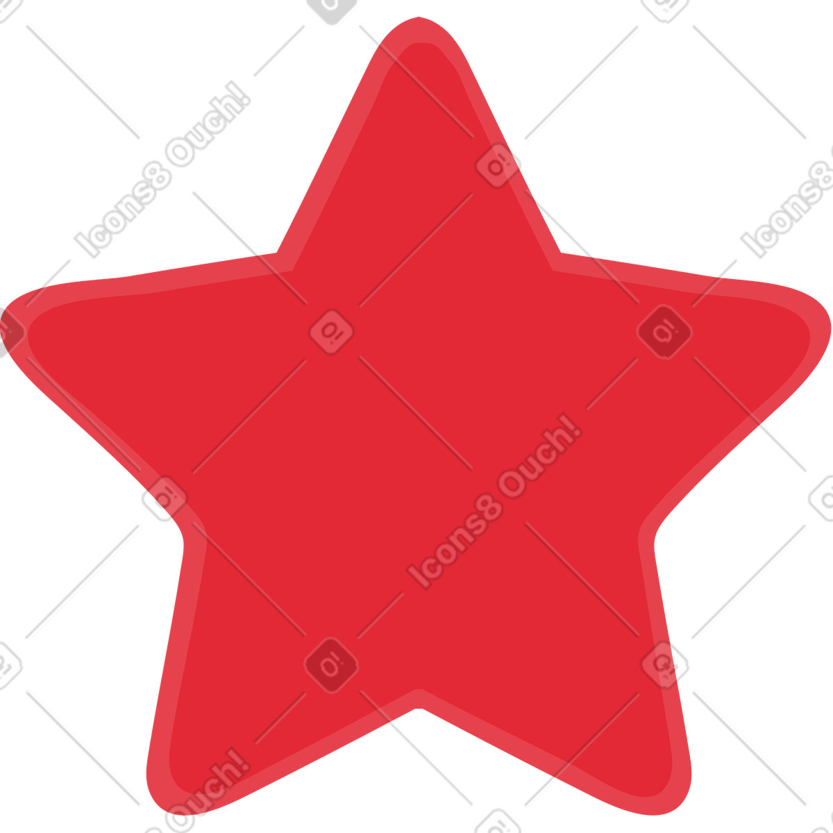 Ilustración Decorative red star icon for rating and feedback en estilo Stripy a descargar en PNG y SVG