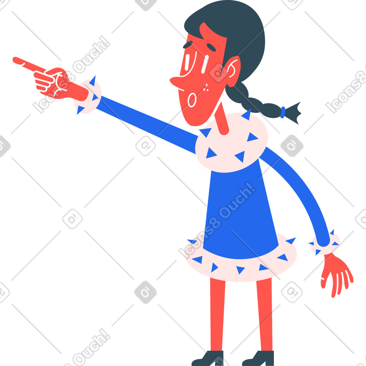 Ilustração de Girl shows em no estilo Kingdom para baixar em PNG, SVG