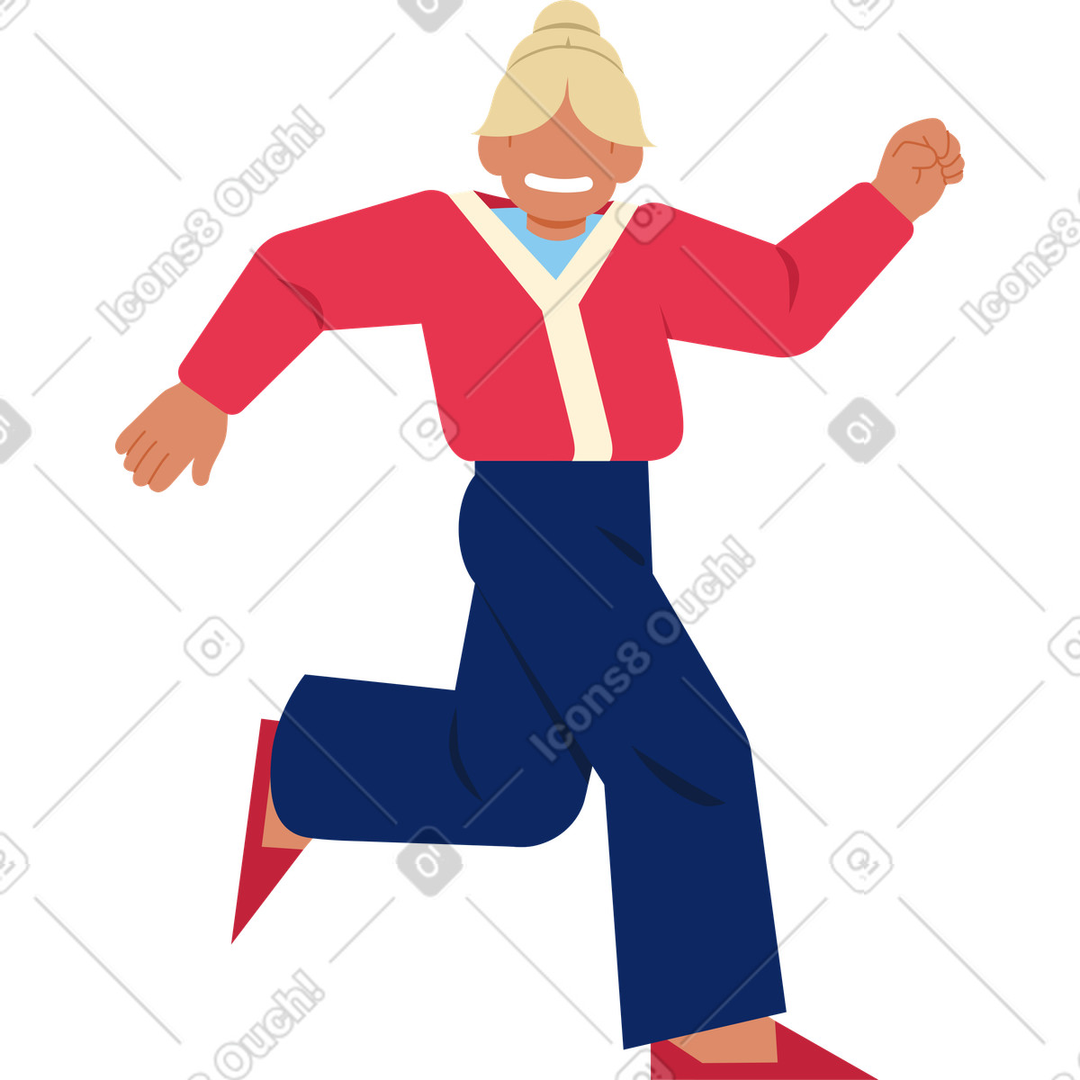 Catchy スタイルの 踊る女性 のイラストをPNG、SVG形式でダウンロード
