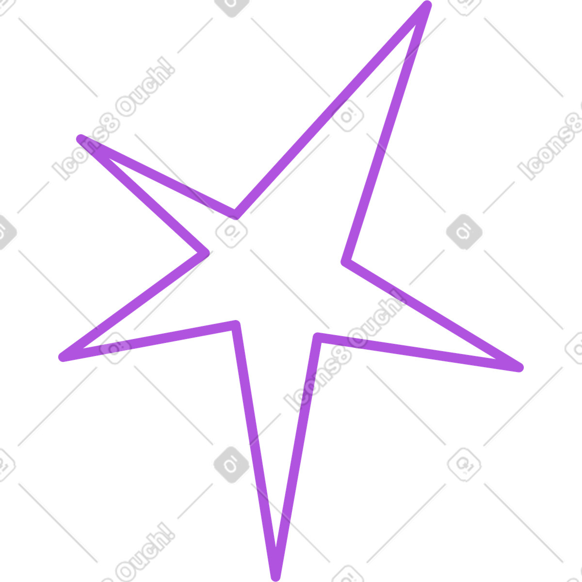 Ilustración Estrella torcida en estilo Grapy a descargar en PNG y SVG