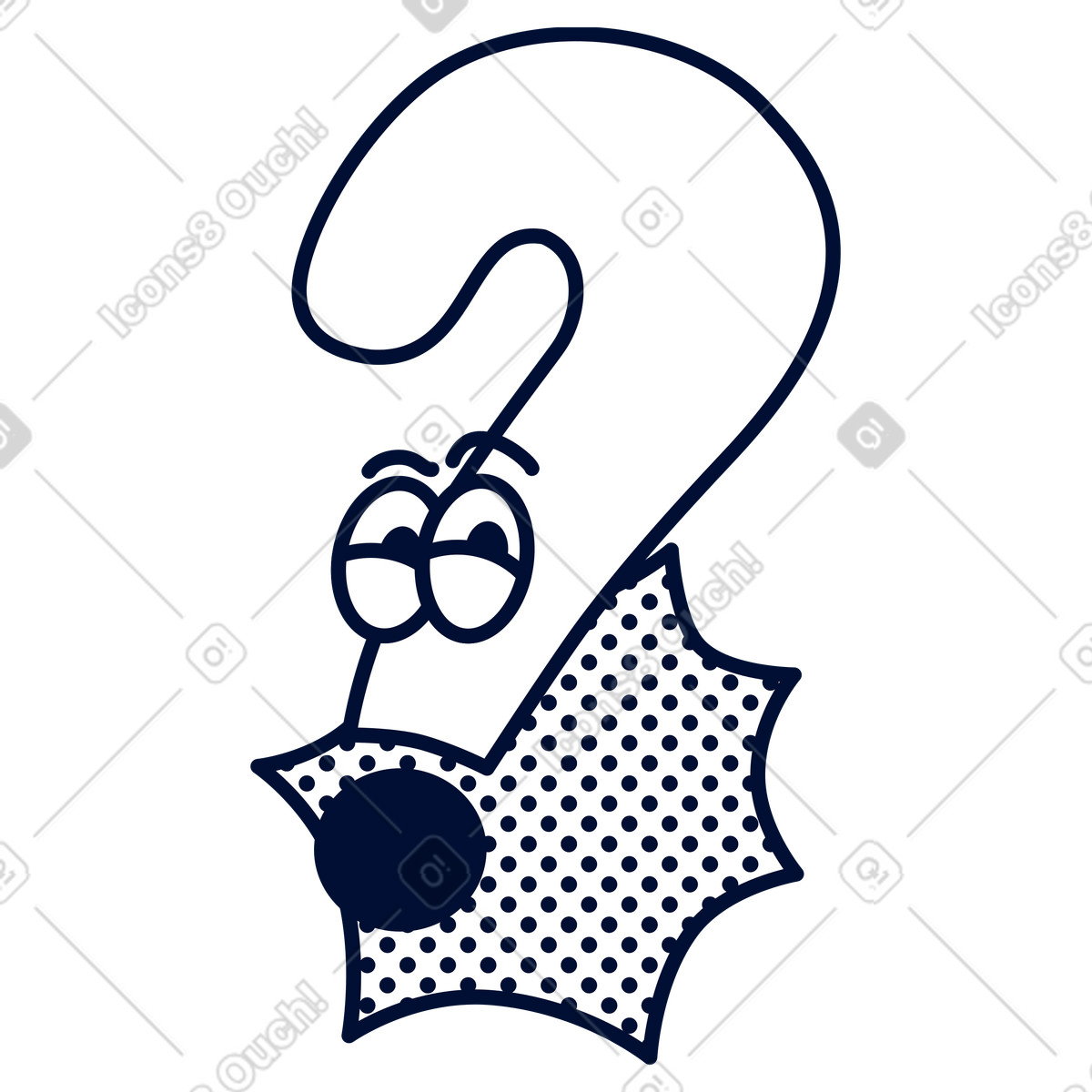 Open question, Support request, Uncertainty indicator illustration in Blink style download in PNG, SVG