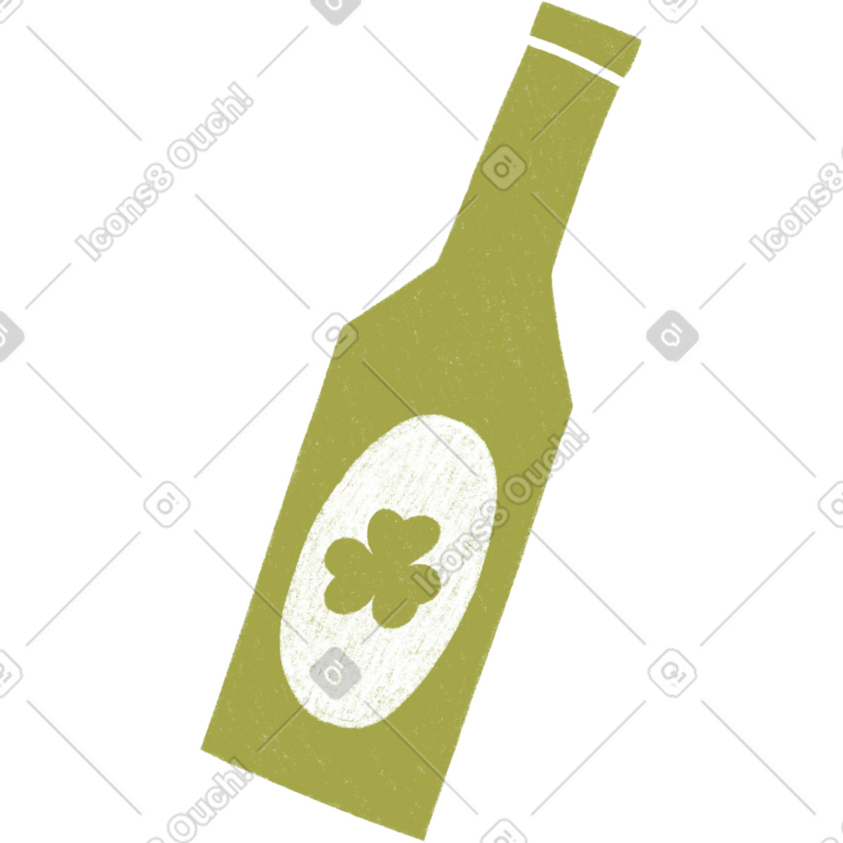 Bottiglia verde con un drink illustrazione in stile Tutti scarica in PNG, SVG