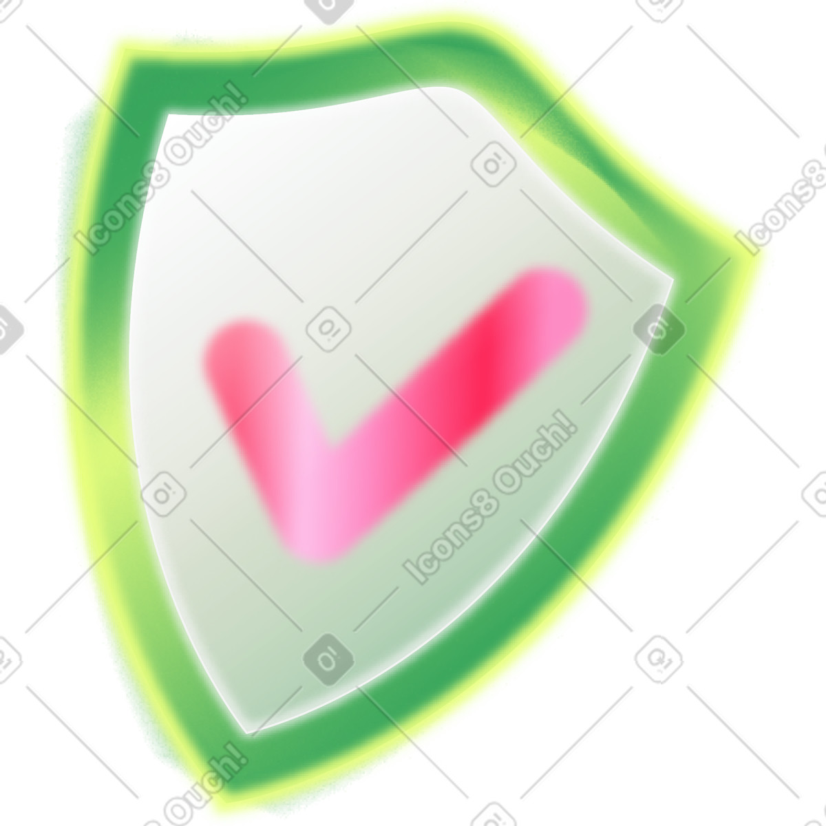 Shield with a check mark illustration in PNG, SVG
