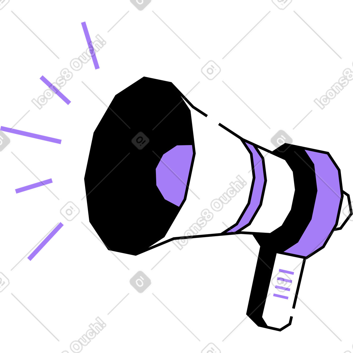 Ilustración Megáfono en estilo Amethyst a descargar en PNG y SVG