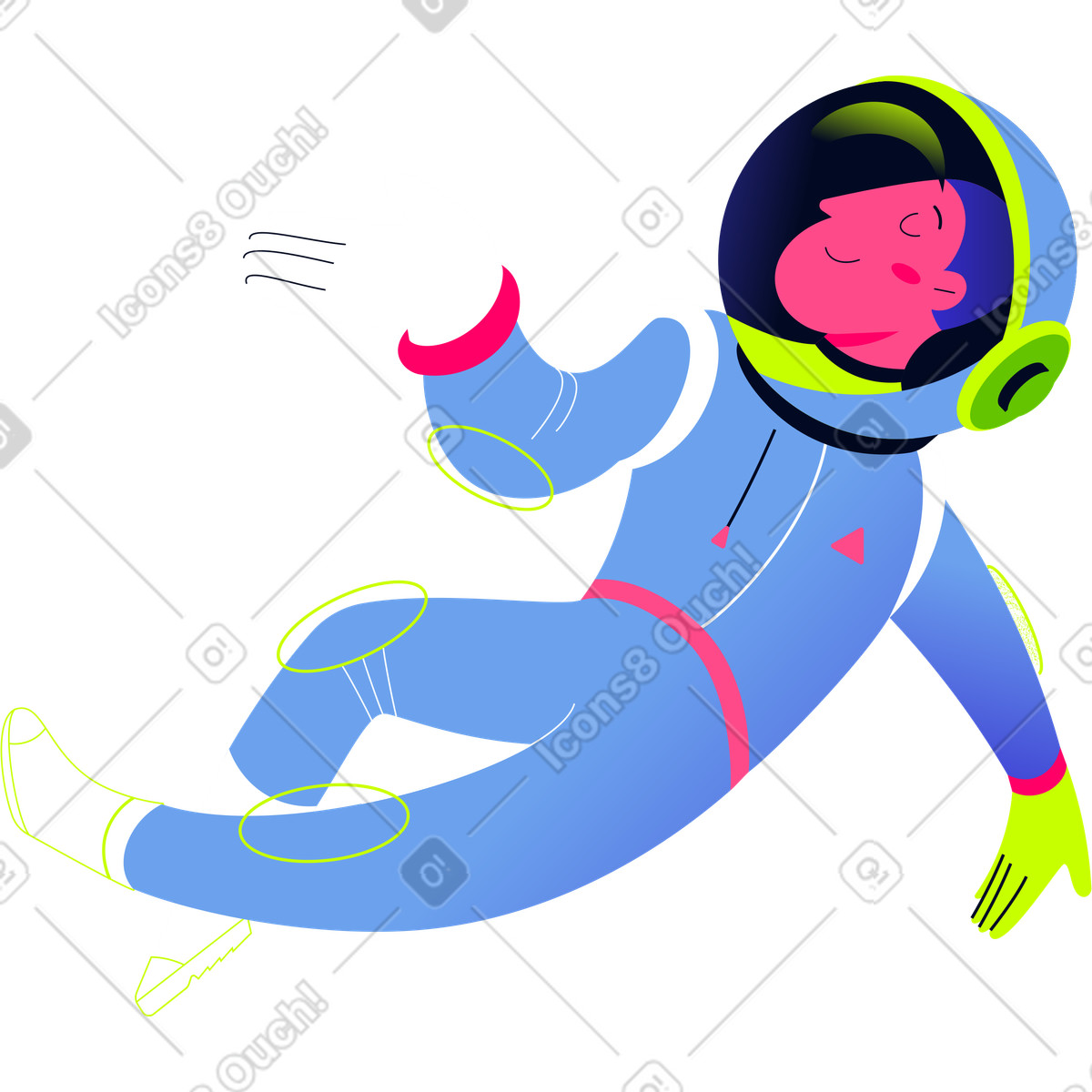 Uomo astronauta illustrazione in stile Space scarica in PNG, SVG
